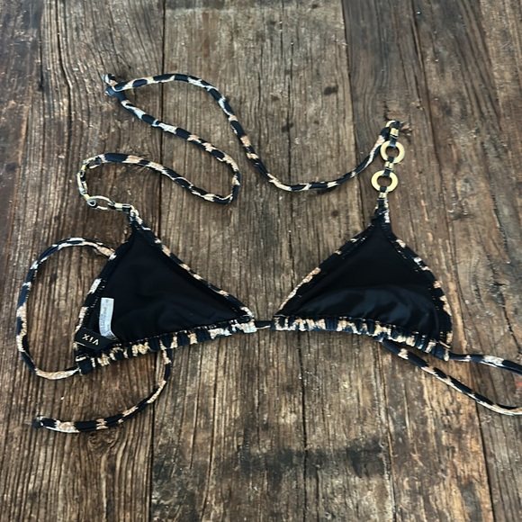 Vix Animal Printed Triangle String Halter Bikini Top - Picture 4 of 6